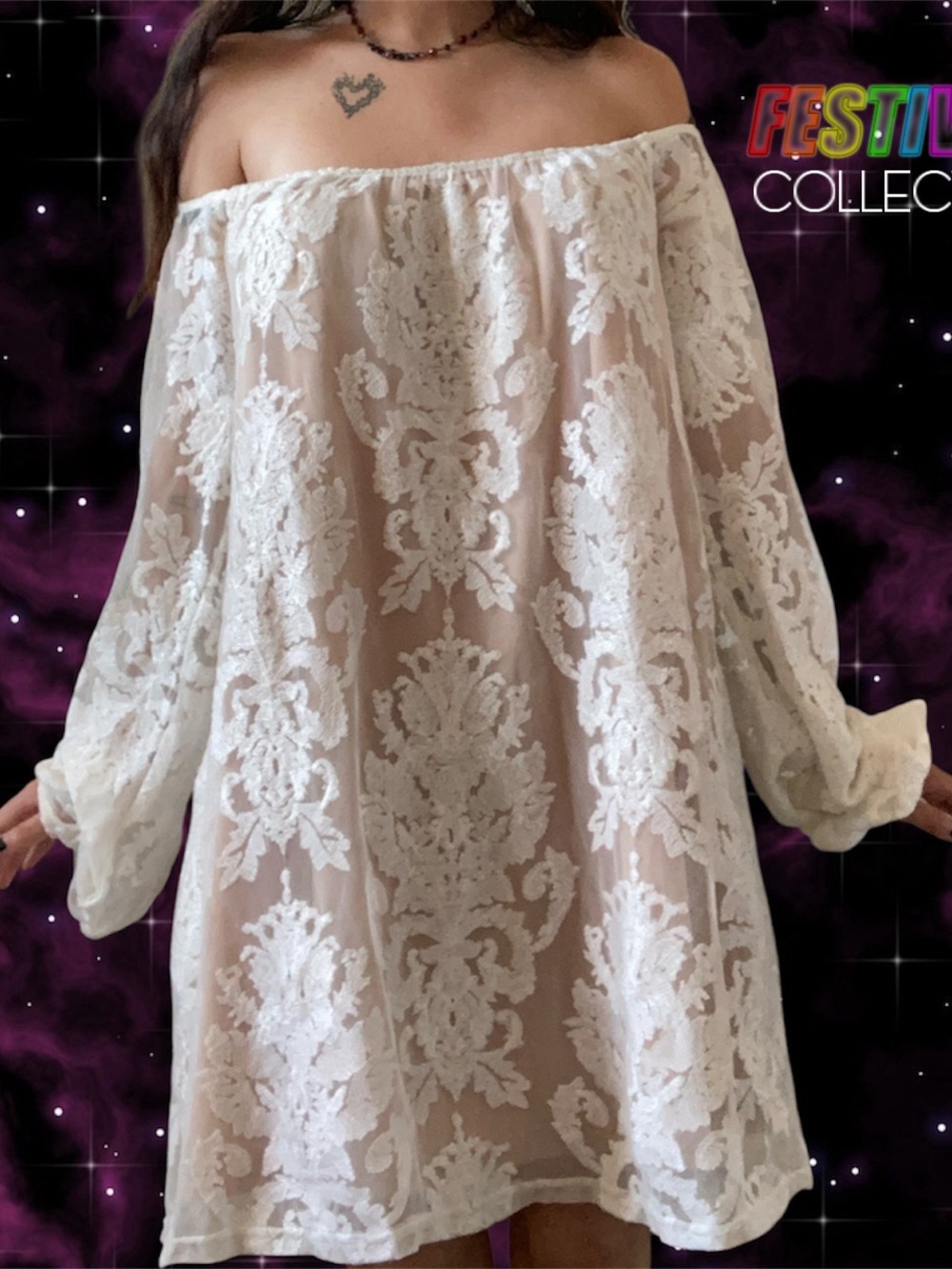 Coquette For Love And Lemons Precioso Dress in Ivory